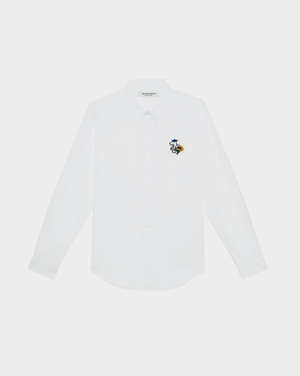 POPLIN SLIM SHIRT WITH LOGO EMBROIDERED