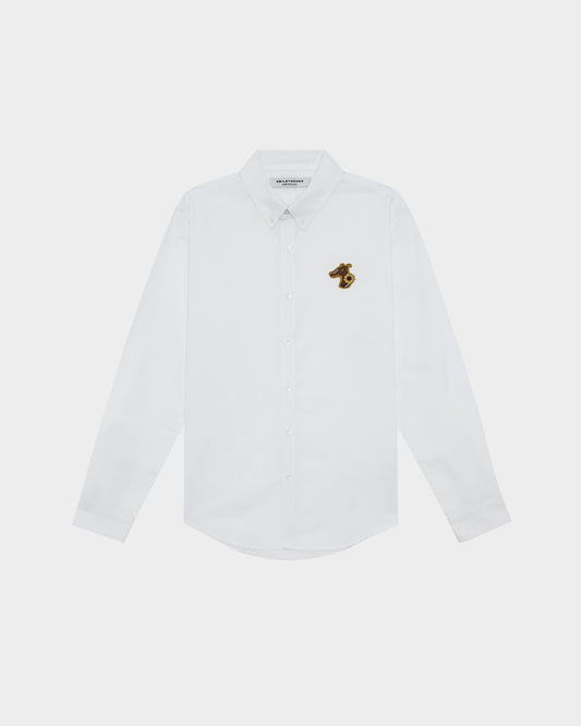 OXFORD SLIM SHIRT WITH LOGO EMBROIDERED