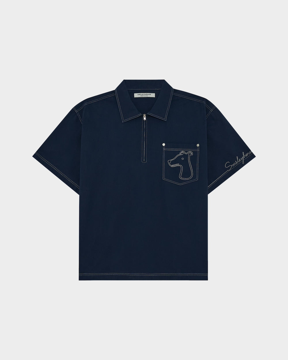 CONTRAST STITCH HALF- SHIRT