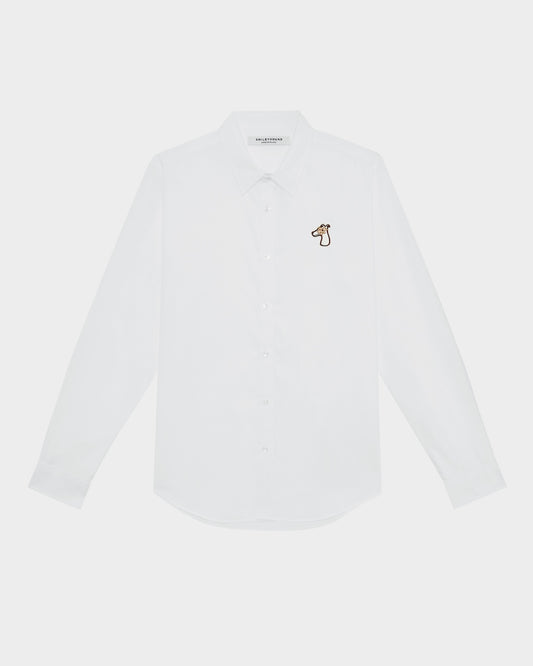 POPLIN SLIM SHIRT WITH LOGO EMBROIDERED