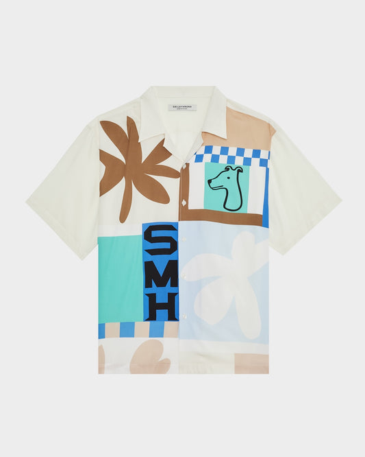 MULTICOLOR 'FLOWER FOLK' OPEN COLLAR SHIRT
