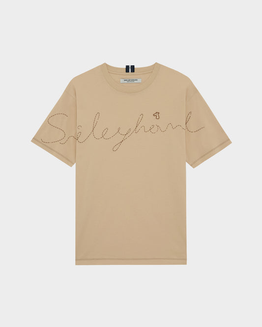 SMILEYHOUND EMBROIDERED LOGO CONTRAST STITCH T-SHIRT
