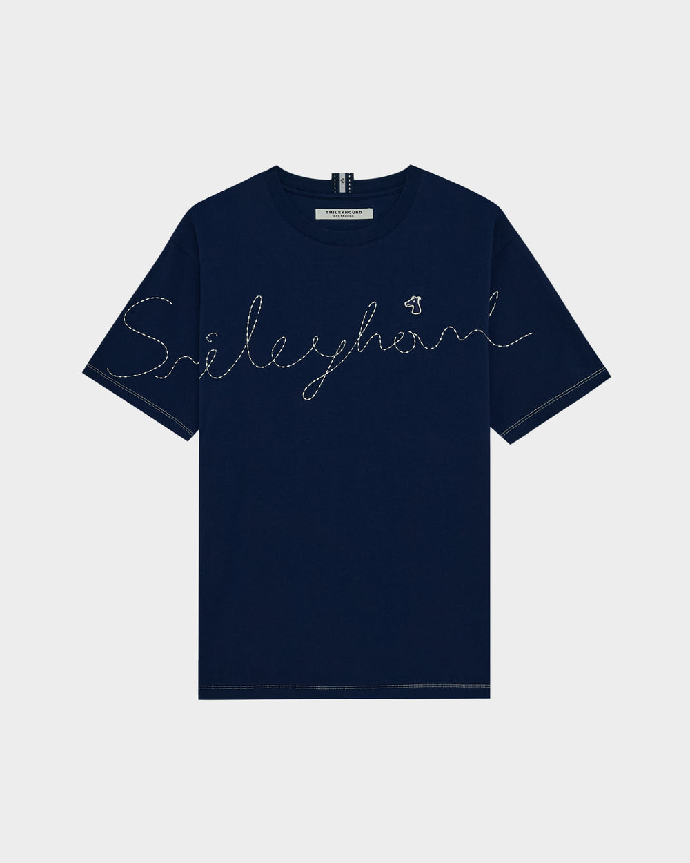 SMILEYHOUND EMBROIDERED LOGO CONTRAST STITCH T-SHIRT