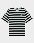 STRIPED BOXY FIT T-SHIRT WITH LOGO EMBROIDERED