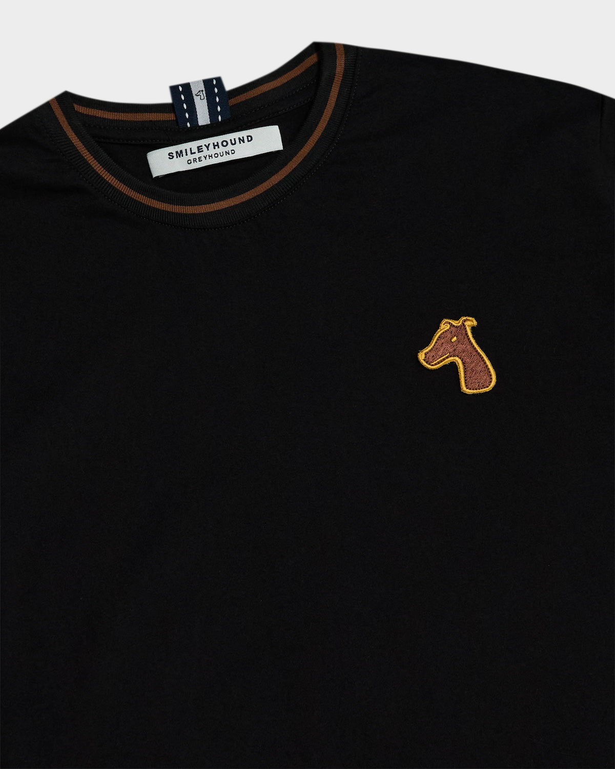 CONTRAST COLLAR T-SHIRT WITH LOGO EMBROIDERED