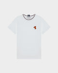 CONTRAST COLLAR T-SHIRT WITH LOGO EMBROIDERED