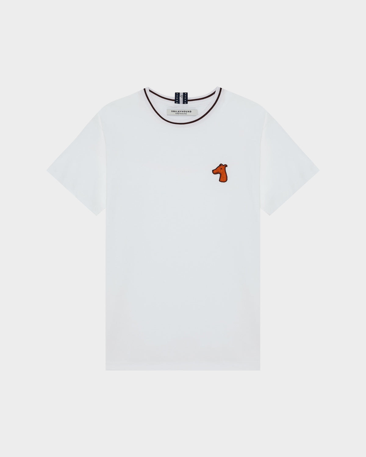 CONTRAST COLLAR T-SHIRT WITH LOGO EMBROIDERED