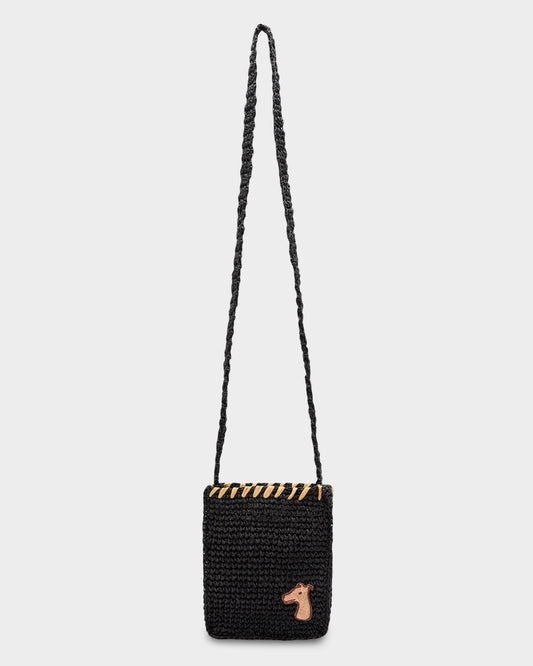 SMILEYHOUND PAPER RAFFIA CROSSBODY BAG