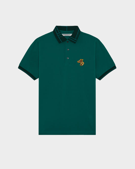 CONTRAST COLLAR POLO SHIRT WITH LOGO EMBROIDERED