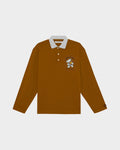 LONG SLEEVE POLO SHIRT WITH LOGO PRINT