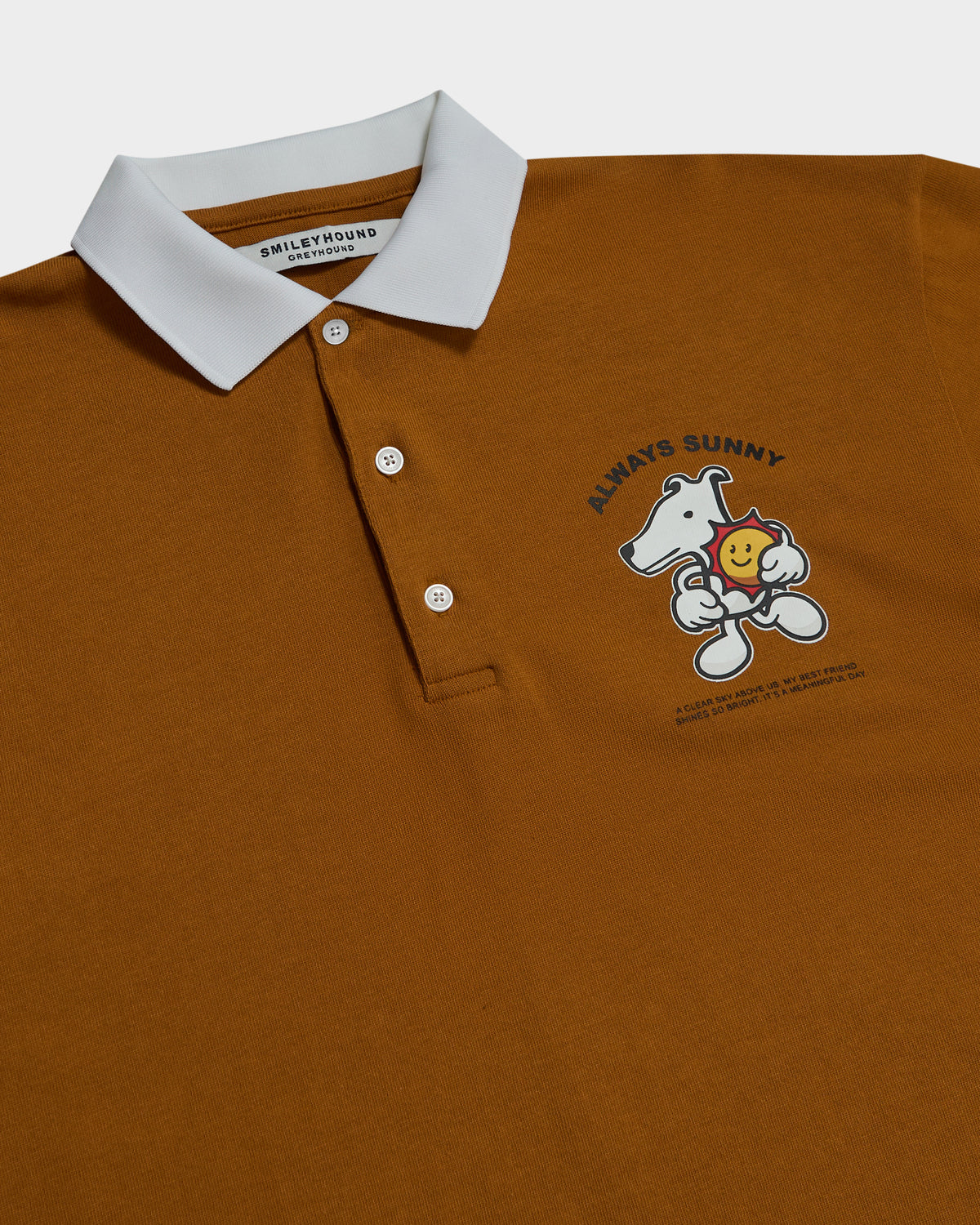 LONG SLEEVE POLO SHIRT WITH LOGO PRINT