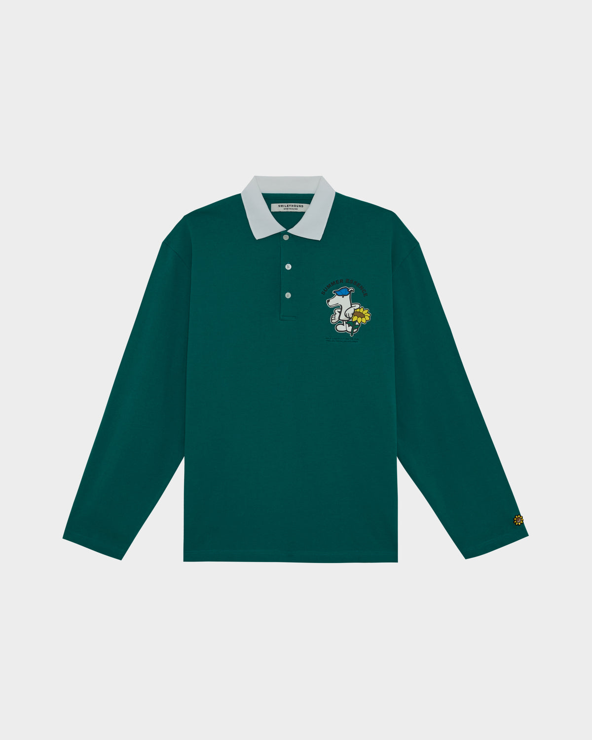 LONG SLEEVE POLO SHIRT WITH LOGO PRINT