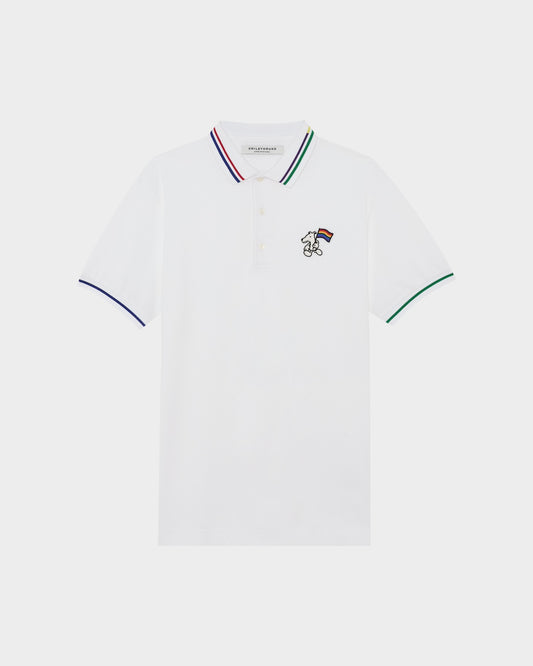 STRIPE COLLAR POLO SHIRT WITH LOGO EMBROIDERED – HOUND FOR ALL EDITION