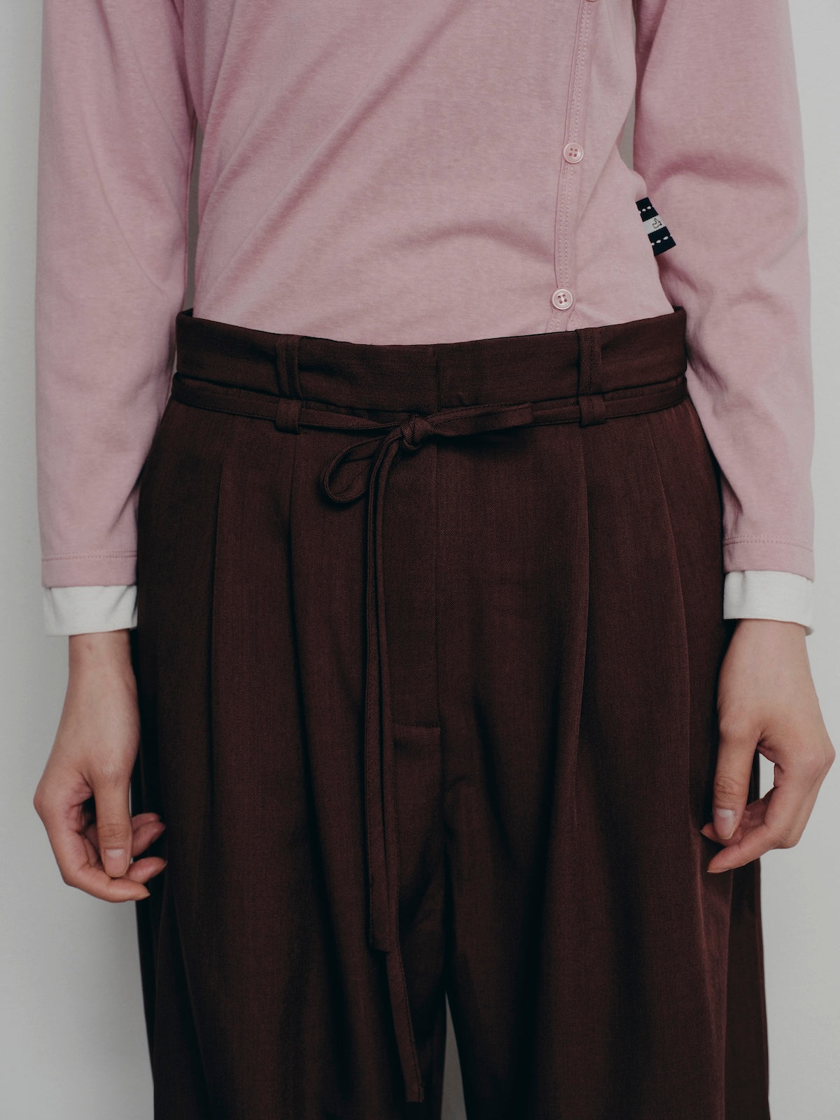 BESTIE DRAWSTRING WIDE-LEG TROUSERS