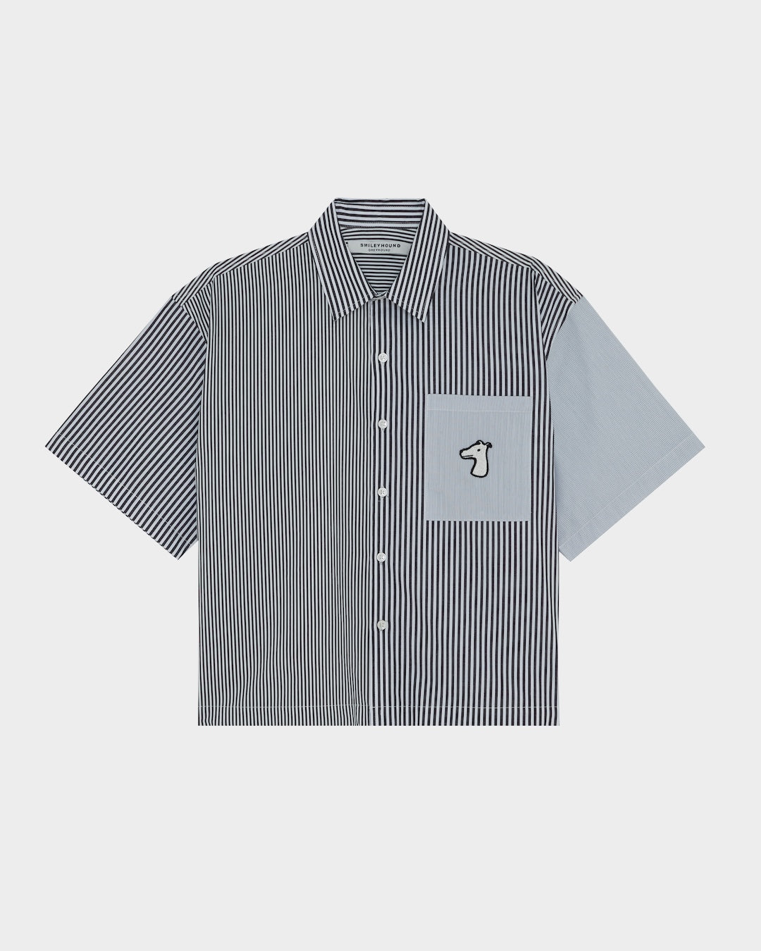 SMILEYHOUND CROPPED PANEL STRIPE SHIRT