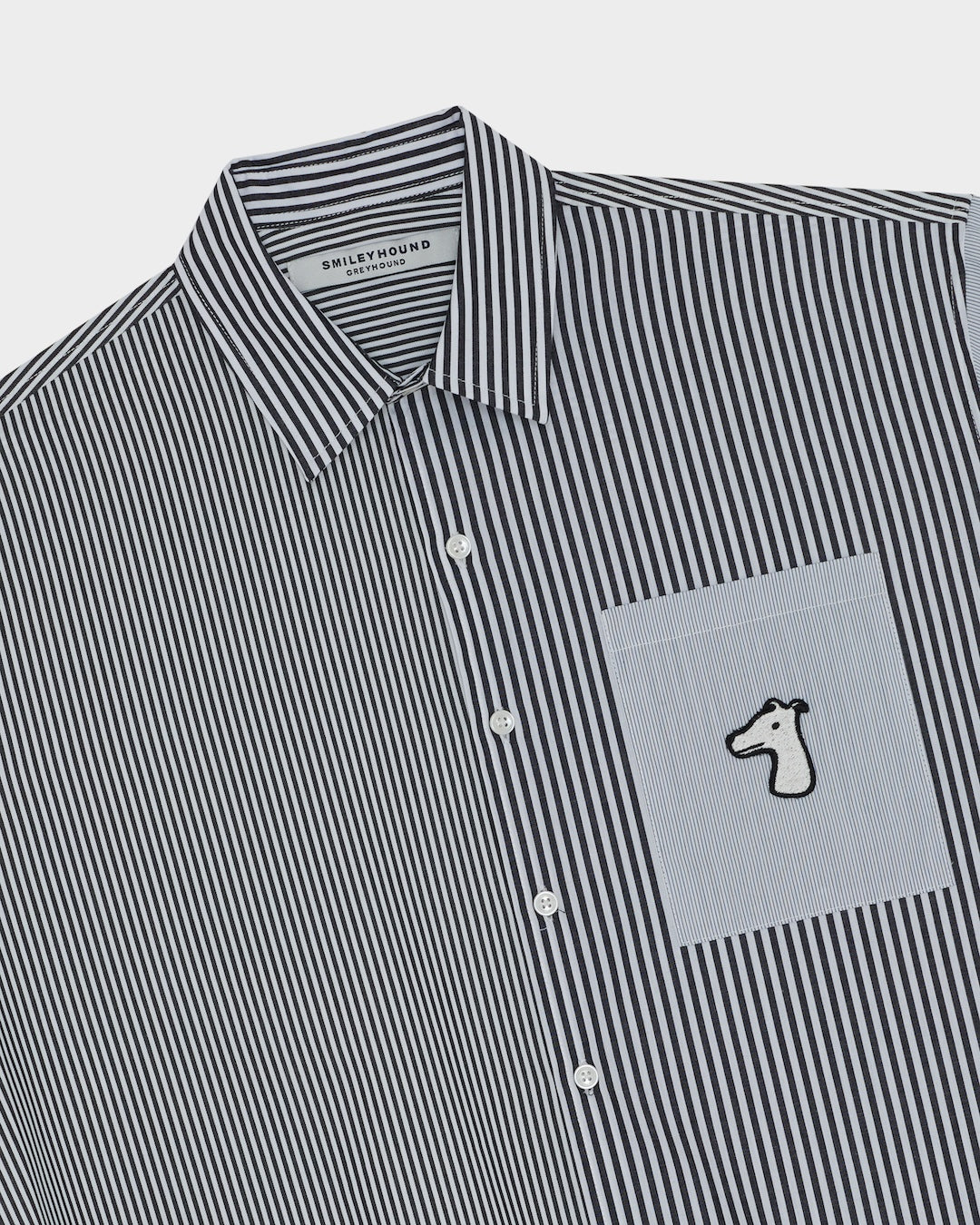 SMILEYHOUND CROPPED PANEL STRIPE SHIRT