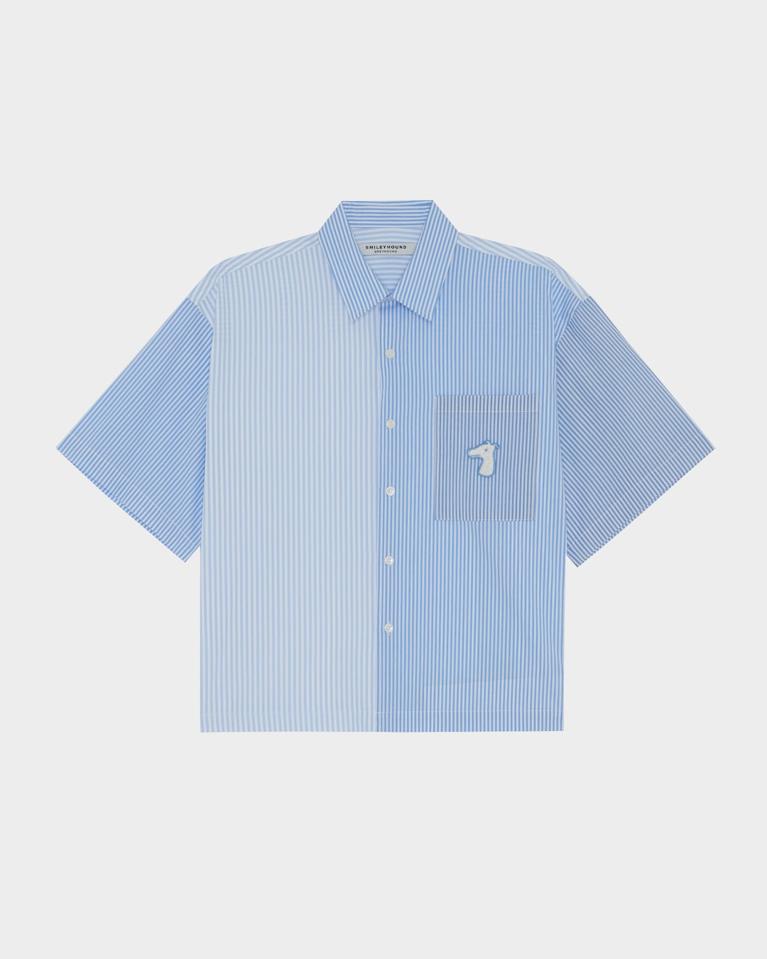 SMILEYHOUND CROPPED PANEL STRIPE SHIRT