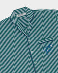 SMILEYHOUND PAJAMA-STRIPE PIPED LOUNGE SHIRT