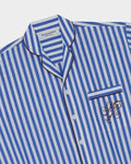 SMILEYHOUND PAJAMA-STRIPE PIPED LOUNGE SHIRT