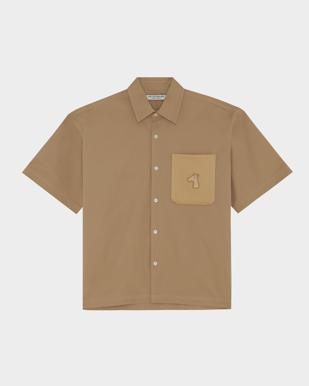 SMILEYHOUND GOODGATHER SHORT-SLEEVE SHIRT WITH RAW-EDGE PATCH POCKET