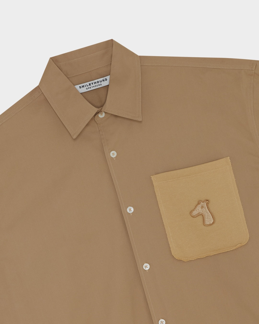 SMILEYHOUND GOODGATHER SHORT-SLEEVE SHIRT WITH RAW-EDGE PATCH POCKET
