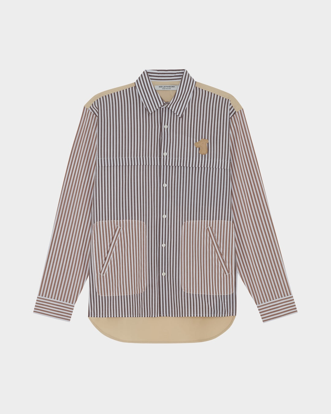 SMILEYHOUND GOODGATHER WORKWEAR SHIRT WITH STRIPE & SOLID PANELS