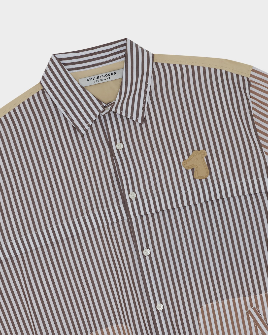 SMILEYHOUND GOODGATHER WORKWEAR SHIRT WITH STRIPE & SOLID PANELS