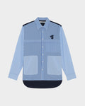 SMILEYHOUND GOODGATHER WORKWEAR SHIRT WITH STRIPE & SOLID PANELS