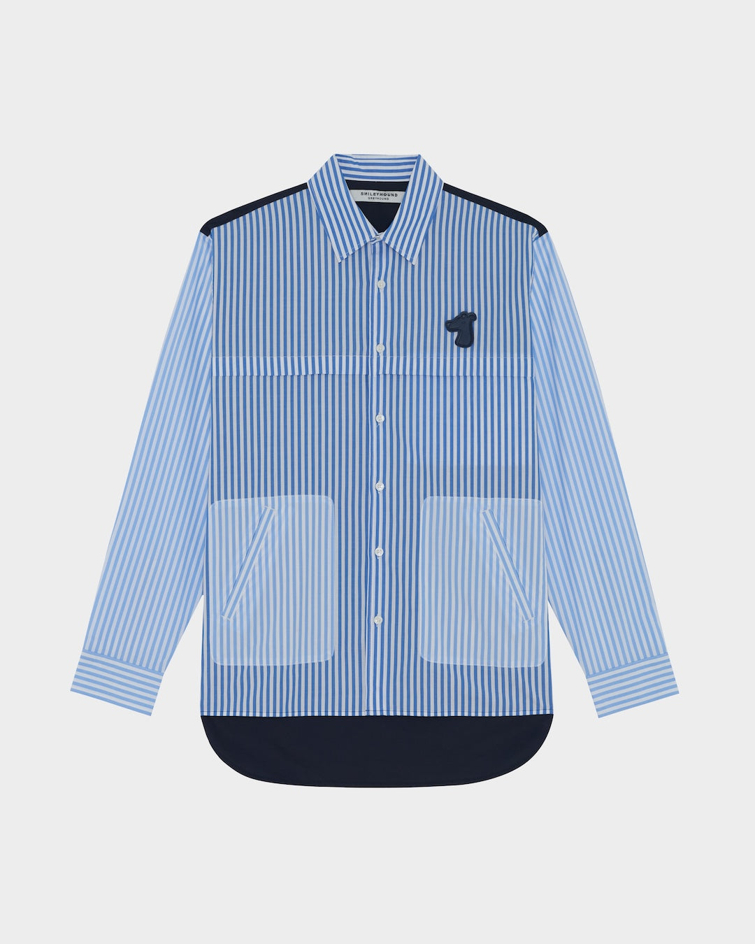 SMILEYHOUND GOODGATHER WORKWEAR SHIRT WITH STRIPE & SOLID PANELS