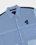 SMILEYHOUND GOODGATHER WORKWEAR SHIRT WITH STRIPE & SOLID PANELS