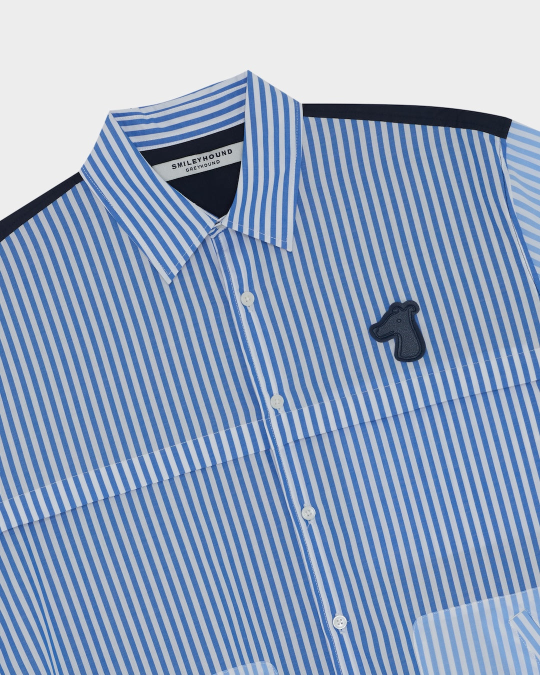 SMILEYHOUND GOODGATHER WORKWEAR SHIRT WITH STRIPE & SOLID PANELS