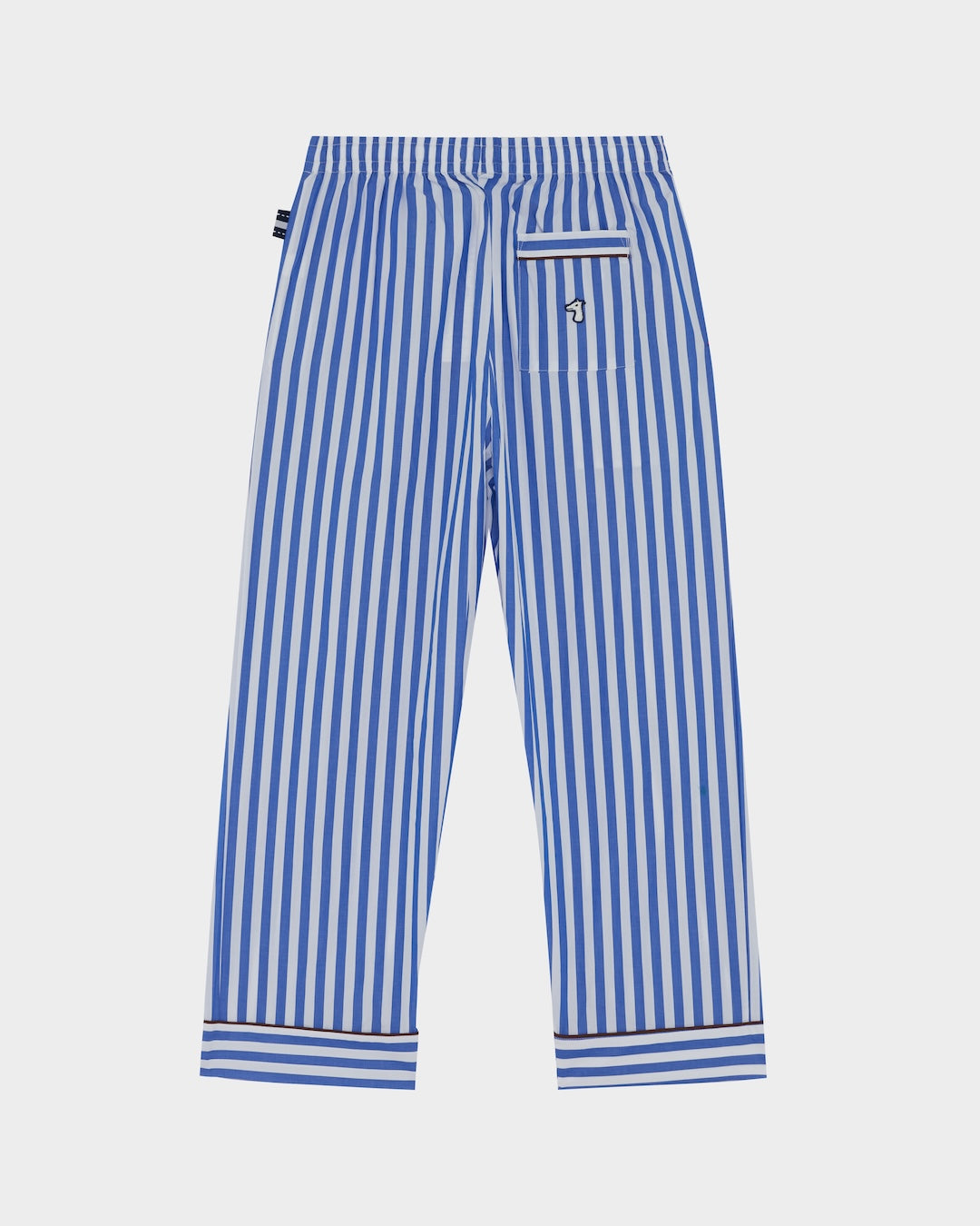 SMILEYHOUND PAJAMA-STRIPE PIPED LOUNGE PANTS