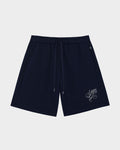 SMILEYHOUND FRENCH TERRY EMBROIDERED  SCRIPT  INITIAL LOGO SHORTS