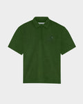 SMILEYHOUND TERRY HALF-ZIP POLO WITH SCRIPT INITIAL LOGO