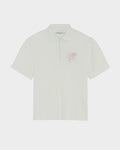 SMILEYHOUND TERRY HALF-ZIP POLO WITH SCRIPT INITIAL LOGO