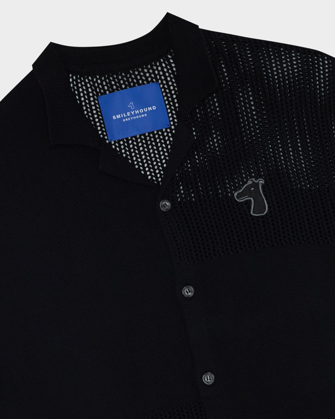 SMILEYHOUND MIXED-TEXTURE KNITTED CAMP SHIRT