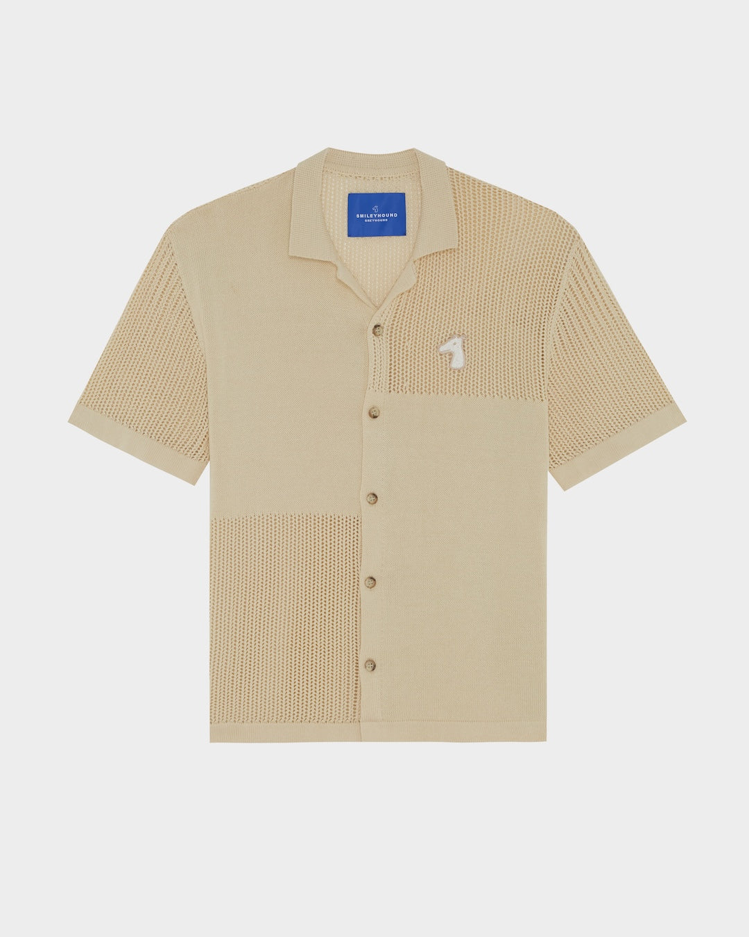 SMILEYHOUND MIXED-TEXTURE KNITTED CAMP SHIRT