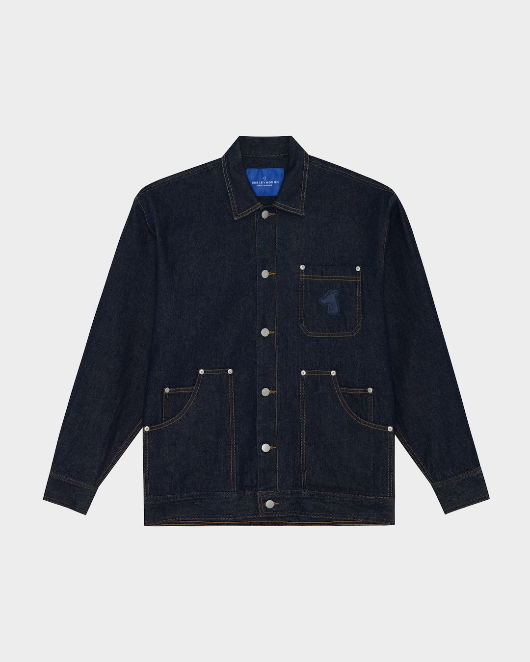 SMILEYHOUND DENIM WORK JACKET WITH DOUBLE-LAYER POCKETS
