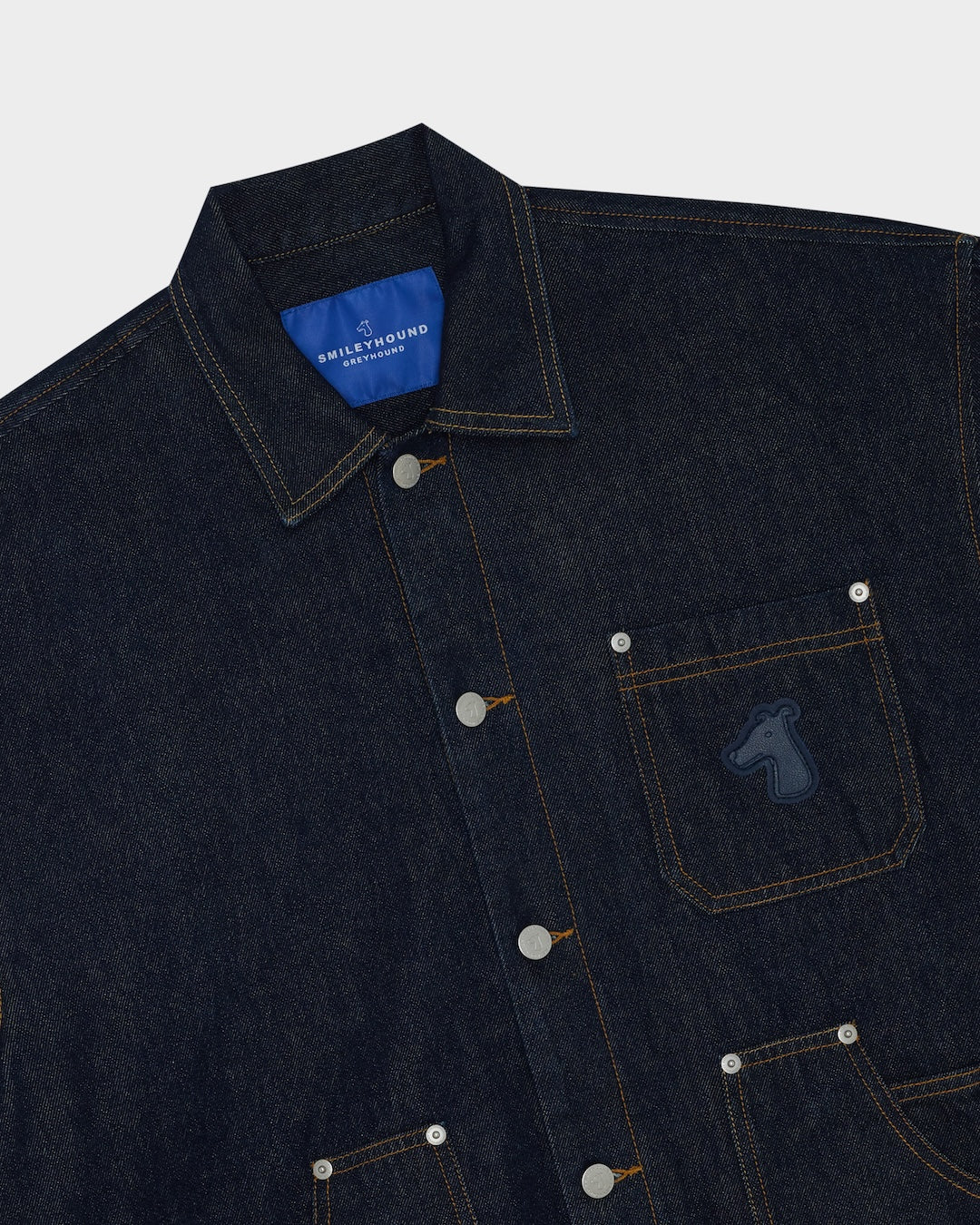 SMILEYHOUND DENIM WORK JACKET WITH DOUBLE-LAYER POCKETS