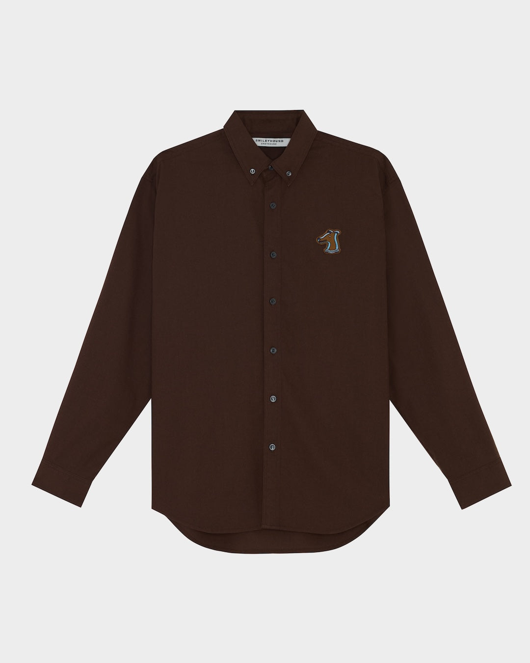 SMILEYHOUND RIBBON LOGO LINEN BUTTON-DOWN SHIRT
