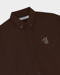 SMILEYHOUND RIBBON LOGO LINEN BUTTON-DOWN SHIRT