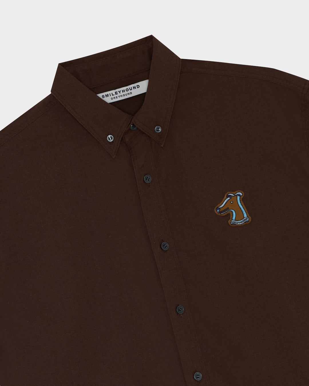 SMILEYHOUND RIBBON LOGO LINEN BUTTON-DOWN SHIRT