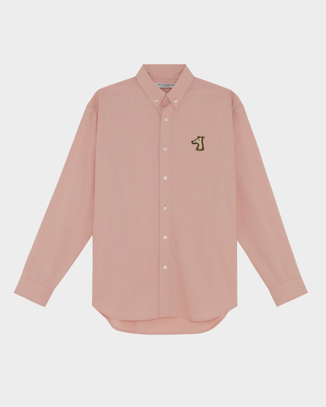 SMILEYHOUND RIBBON LOGO LINEN BUTTON-DOWN SHIRT