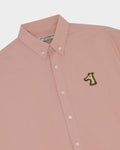 SMILEYHOUND RIBBON LOGO LINEN BUTTON-DOWN SHIRT