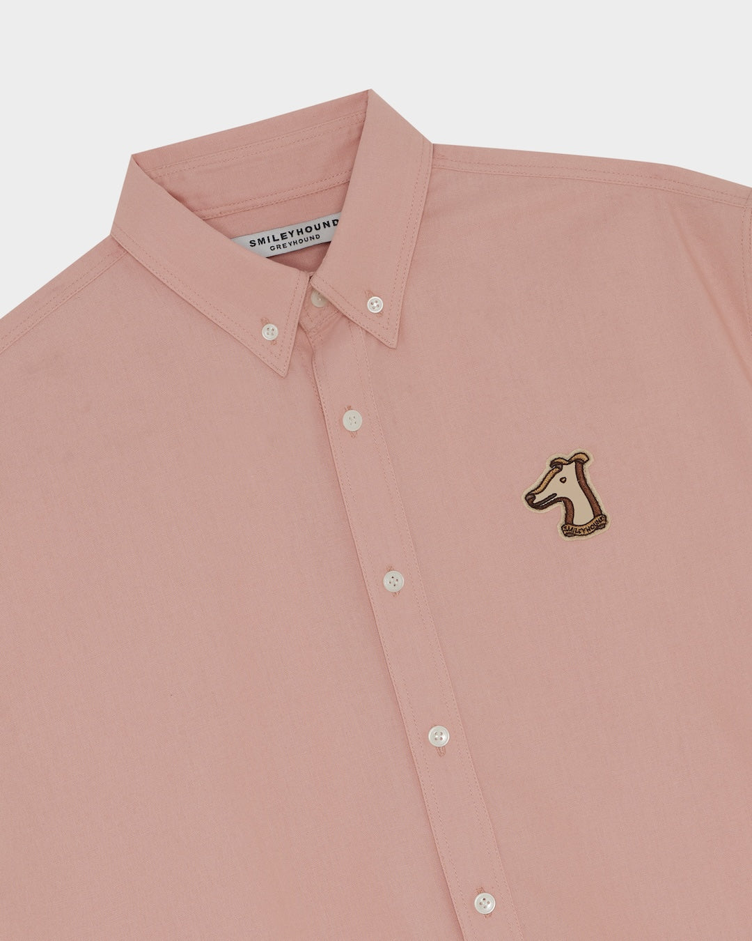SMILEYHOUND RIBBON LOGO LINEN BUTTON-DOWN SHIRT