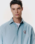 POPLIN LOOSE SHIRT WITH LOGO EMBROIDERED