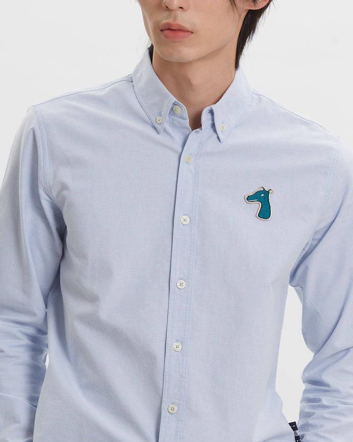 OXFORD SLIM SHIRT WITH LOGO EMBROIDERED