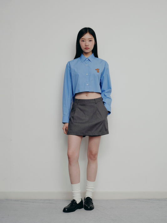 BESTIE TIE-BACK CROPPED SHIRT