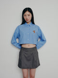 BESTIE TIE-BACK CROPPED SHIRT