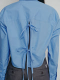 BESTIE TIE-BACK CROPPED SHIRT